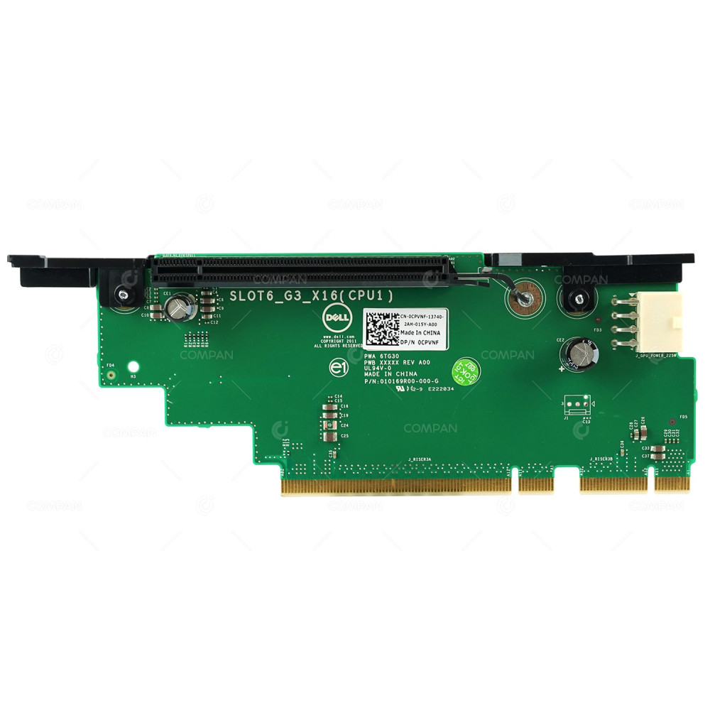 CPVNF DELL RISER CARD 3 SLOT 6 PCIE 3.0 X16 REQUIRES CPU1 8 PIN POWER CONNECTOR